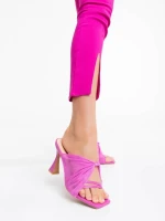 Дамско сабо циклама от екологична кожа и текстилен материал Shamyla