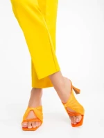 Дамско сабо оранжево от екологична кожа и текстилен материал Shamyla