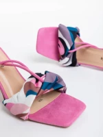 Дамски сандали циклама от текстилен материал Shadia