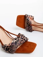 Дамски сандали леопардови от текстилен материал Shadia