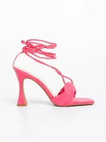Дамски сандали розови от текстилен материал Shadia