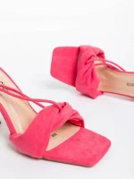 Дамски сандали розови от текстилен материал Shadia