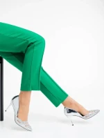 Дамски обувки сребристи от текстилен материал Shaneka