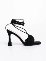 Дамски сандали черни от текстилен материал Shadia