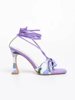 Дамски сандали лилави от текстилен материал Shadia