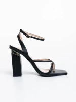 Дамски сандали черни от екологична кожа Sandora