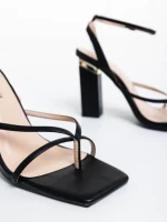 Дамски сандали черни от екологична кожа Sandora