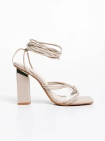 Дамски сандали бежови от екологична кожа Syrena