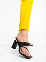 Дамско сабо черни от екологична кожа Sabira