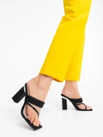 Дамско сабо черни от екологична кожа Sabira