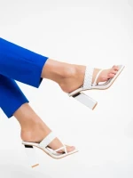 Дамско сабо бели от екологична кожа Sabira