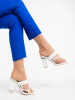 Дамско сабо бели от екологична кожа Sabira