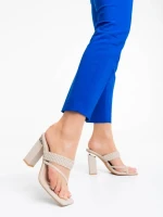 Дамско сабо бежови от екологична кожа Sabira