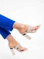 Дамско сабо бежови от екологична кожа Sabira