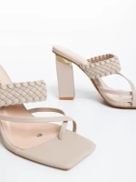 Дамско сабо бежови от екологична кожа Sabira