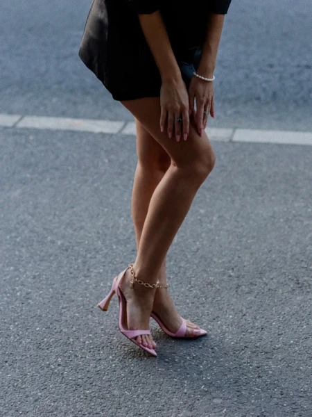 Дамски сандали розови от екологична кожа Soriya