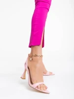 Дамски сандали розови от екологична кожа Soriya