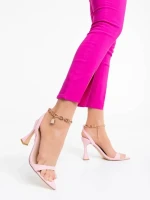 Дамски сандали розови от екологична кожа Soriya