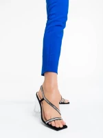 Дамски сандали черни от текстилен материал Shakia