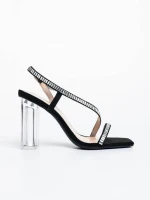 Дамски сандали черни от текстилен материал Shakia