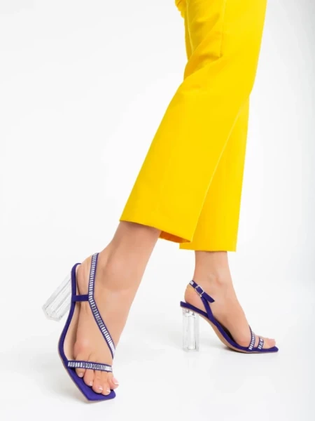 Дамски сандали лилави от текстилен материал Shakia