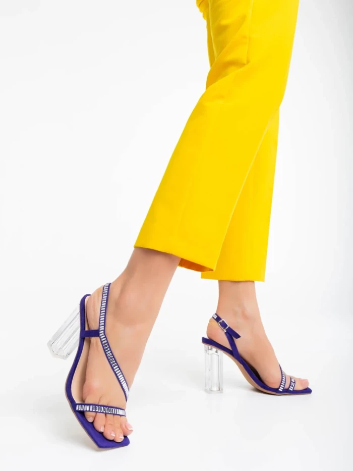 Дамски сандали лилави от текстилен материал Shakia