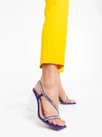Дамски сандали лилави от текстилен материал Shakia