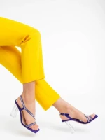 Дамски сандали лилави от текстилен материал Shakia