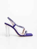 Дамски сандали лилави от текстилен материал Shakia