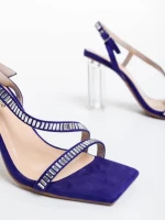 Дамски сандали лилави от текстилен материал Shakia