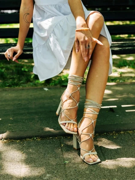 Дамски сандали бежови от екологична кожа Shantaya