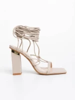 Дамски сандали бежови от екологична кожа Shantaya