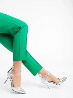 Дамски обувки сребристи от екологична кожа Siriadne