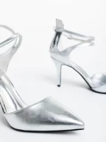 Дамски обувки сребристи от екологична кожа Siriadne