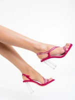 Дамско сабо циклама от текстилен материал Shakia