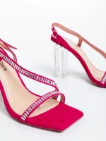 Дамско сабо циклама от текстилен материал Shakia