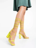 Дамски сандали жълти от екологична кожа Shantaya