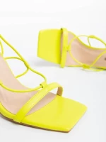 Дамски сандали жълти от екологична кожа Shantaya