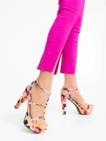 Дамски сандали жълти от текстилен материал Shalini