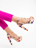 Дамски сандали жълти от текстилен материал Shalini