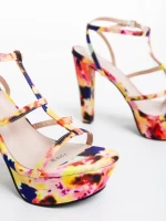 Дамски сандали жълти от текстилен материал Shalini