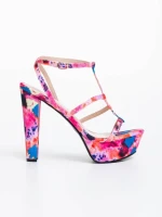 Дамски сандали циклама от текстилен материал Shalini