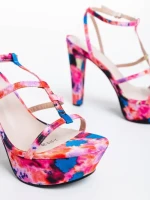 Дамски сандали циклама от текстилен материал Shalini