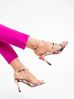 Дамски сандали жълти от текстилен материал Saamia