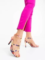 Дамски сандали жълти от текстилен материал Saamia