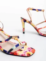 Дамски сандали жълти от текстилен материал Saamia