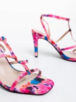 Дамски сандали циклама от текстилен материал Saamia