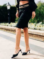 Дамско сабо черно от текстилен материал Shenay