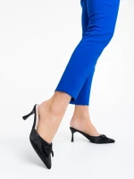 Дамско сабо черно от текстилен материал Shenay