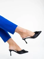 Дамско сабо черно от текстилен материал Shenay